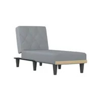 fauteuil scandinave chaise longue charge 110 kg gris clair tissu ,55x140x70cm