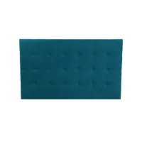 tête de lit capitonnée en velours bleu canard 140 cm - nino