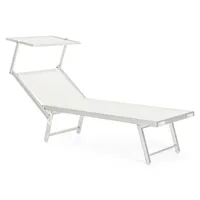 chaise longue pliante en aluminium blanc jorgia - lot de 2