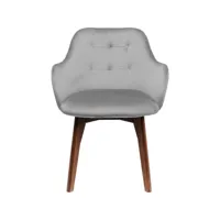 chaise avec accoudoirs lady pieds bruns gris argenté kare design