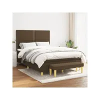 ensemble lit à sommier tapissier de qualité avec matelas marron foncé 140x200 cm