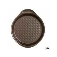 moule pour four pyrex asimetria rond noir plat 30 x 4 cm (6 unités)