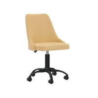 clicnbuy - chaises de cuisine - chaise pivotante de salle à manger jaune tissu