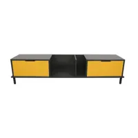 meuble tv bicolore 180cm simos gris foncé et jaune