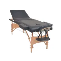 vidaxl table de massage pliable et tabouret 10 cm d'épaisseur noir 110157