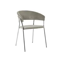 chaise avec accoudoirs belle cord velours côtelé gris kare design