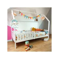 lit cabane pour enfant 190x90cm blanc marceau