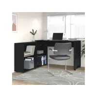 bureau d'angle bureau informatique - table de bureau noir bois d'ingénierie meuble pro frco91158