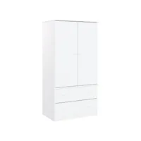 garde-robe alta blanc 90x55x170 cm armoire penderie multi-rangement bois massif de pin fr2024