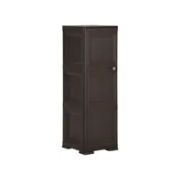 armoire en plastique 40x43x125 cm design de bois marron