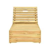 vidaxl chaise longue avec coussin taupe bois de pin imprégné