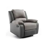 paris prix - fauteuil de relaxation microfibre polo 96cm gris clair