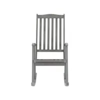 chaise à bascule gris bois d'acacia massif