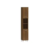 armoire de bain chêne marron 30x30x179 cm bois d'ingénierie