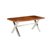 table de salle à manger bois et finition en sesham 180x90x76 cm