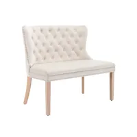 fauteuil velours beige chaise avec pieds en chêne, banc de salon moderne, chaise double