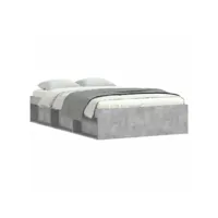 cadre de lit gris béton 120x190 cm petit double