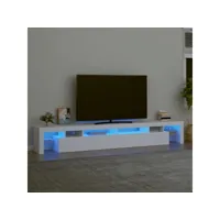 meuble tv，meuble de rangement，banc tv avec lumières led blanc 260x36,5x40 cm cmwi913520