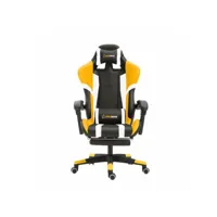 chaise de bureau et gaming jaune herzberg hg8083-ylw