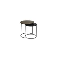 light & living table d'appoint talca - bronze antique/cuivre - ø40+ø49cm 6706018
