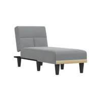 fauteuil scandinave chaise longue charge 110 kg gris clair tissu ,55x140x70cm