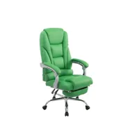 fauteuil de bureau ergonomique avec repose-pieds extensible synthétique vert bur10166