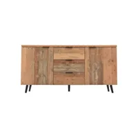 buffet meuble tv avec étagères réglables commode verticale rangement tiroirs pour salon chambre vintage marron