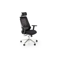 fauteuil de bureau design tissu & mesh noir gusto 449