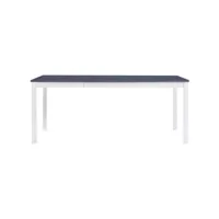 table cuisine - table de salle à manger blanc et gris 180 x 90 x 73 cm pin