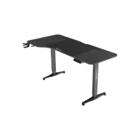 bureau poste de travail table électrique à hauteur réglable 73 - 118 cm en forme de l noir helloshop26 03_0006656