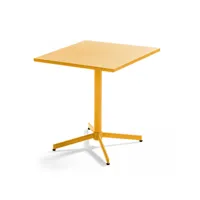 table de jardin carrée bistro inclinable en acier jaune - palavas