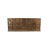 meuble semainier chiffonnier grainetier bois 21 tiroirs 192x40.5x76cm - marron - décoration d'autrefois