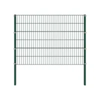 clôture paravent de jardin, panneau de clôture avec poteaux fer 6,8 x 1,2 m vert oce27514 meuble pro
