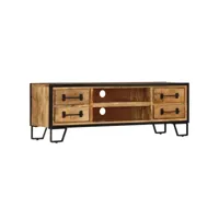 meuble tv  - armoire de salon  banc tv avec tiroirs 120 x 30 x 40 cm bois massif de manguier -neww86153
