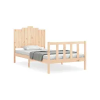 cadre de lit et tête de lit 100x200 bois massif