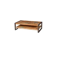 table basse en bois 120 cm - industry - l 120 x l 70 x h 35 cm - neuf