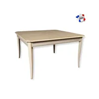 table carrée 120 cm, 1 rallonge intégrée, merisier massif tra-5705mgb
