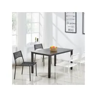designetsamaison - table à manger extérieur noire en plastique renforcé - siene c-siene01