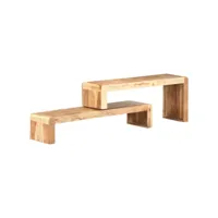 meubles tv 2 pcs  bancs tv armoires de rangement bois d'acacia massif meuble pro frco96200