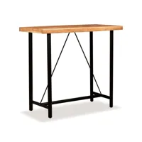 table de bar table haute  table de cuisine bois massif d'acacia 120x60x107 cm meuble pro frco38554