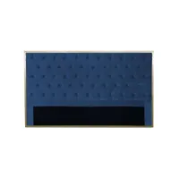 paris prix - tête de lit design en velours riella 180cm bleu