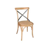 chaises en bois naturel avec dossier croisé - lot de 2 - bolero -  - bois 495x550x890mm