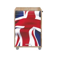 caisson de bureau chêne naturel - coloris: drapeau anglais 701 orga070cnb701