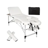 tectake table de massage portable pliante à 3 zones rouleaux de positionnement et le sac de transport compris 404635