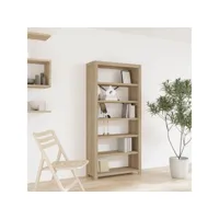 bibliothèque  étagères de livres  meuble de rangement 6 niveaux 80x30x170 cm bois solide d'acacia dvs93441