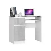 mogo - bureau informatique style moderne - 90x77x50 - 1 tiroir+1 porte - gris