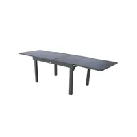 table de jardin extensible 10 personnes piazza - l. 135-270 cm - noir graphite