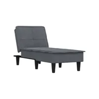 fauteuil scandinave chaise longue charge 110 kg gris foncé velours ,55x140x70cm