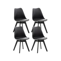 lot de 4 chaises de cuisine linares , noir / noir/plastique