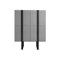 bahut design 4 portes en bois plaqué de chêne gris tsou-couleur olive